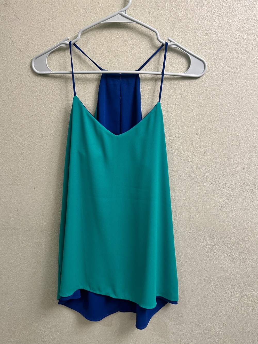 Express Reversible Spaghetti Strap Tank Top Size Small Blue Green - Picture 3 of 9